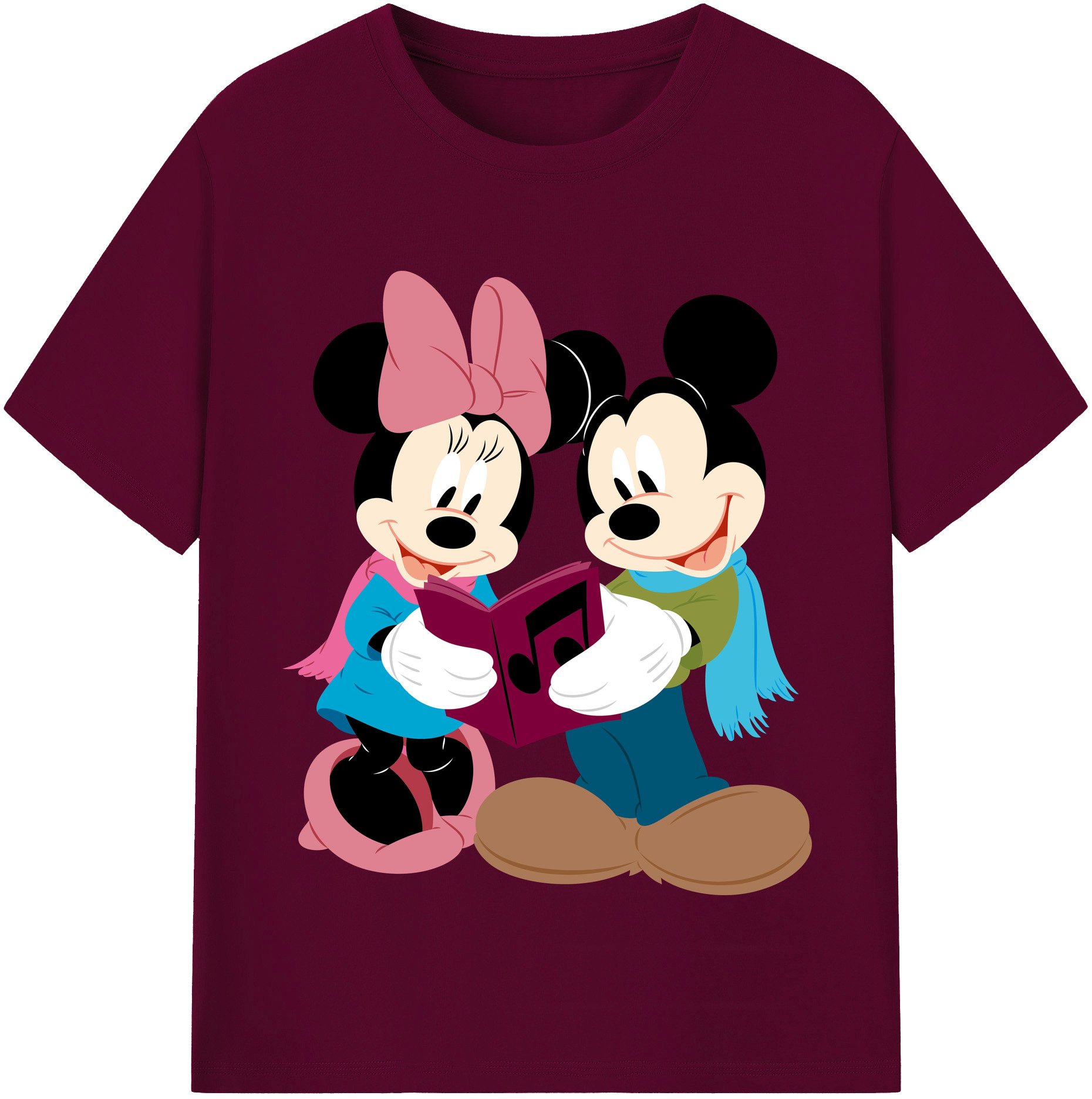 （画像用） ミッキーマウス Mickey Mouse レディースカジュアルプリントTシャツ（綿100％）